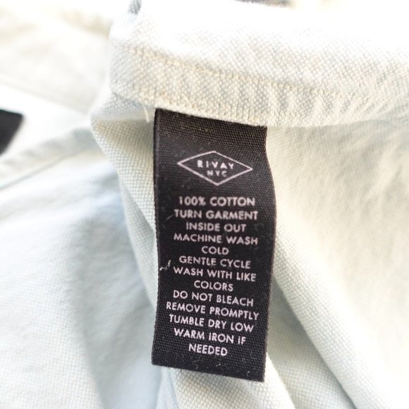 RIVAY Blue Mens Shirt Small Denim Pocket Light Pearl Snap Cabincore Barn USA - Picture 12 of 13